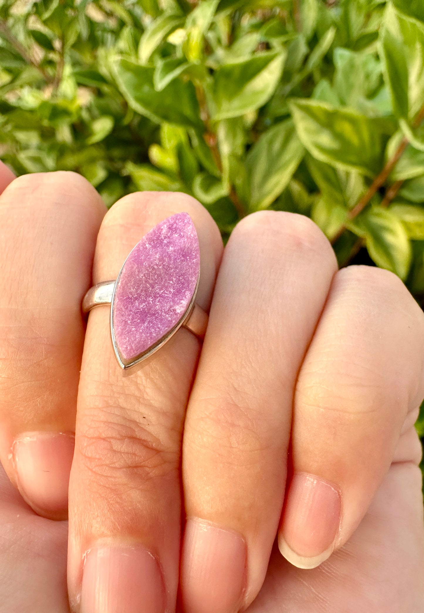 Cobaltoan Calcite Sterling Silver Ring Size 7 - Vibrant Pink Gemstone Jewelry for Love and Healing, Elegant Accessory