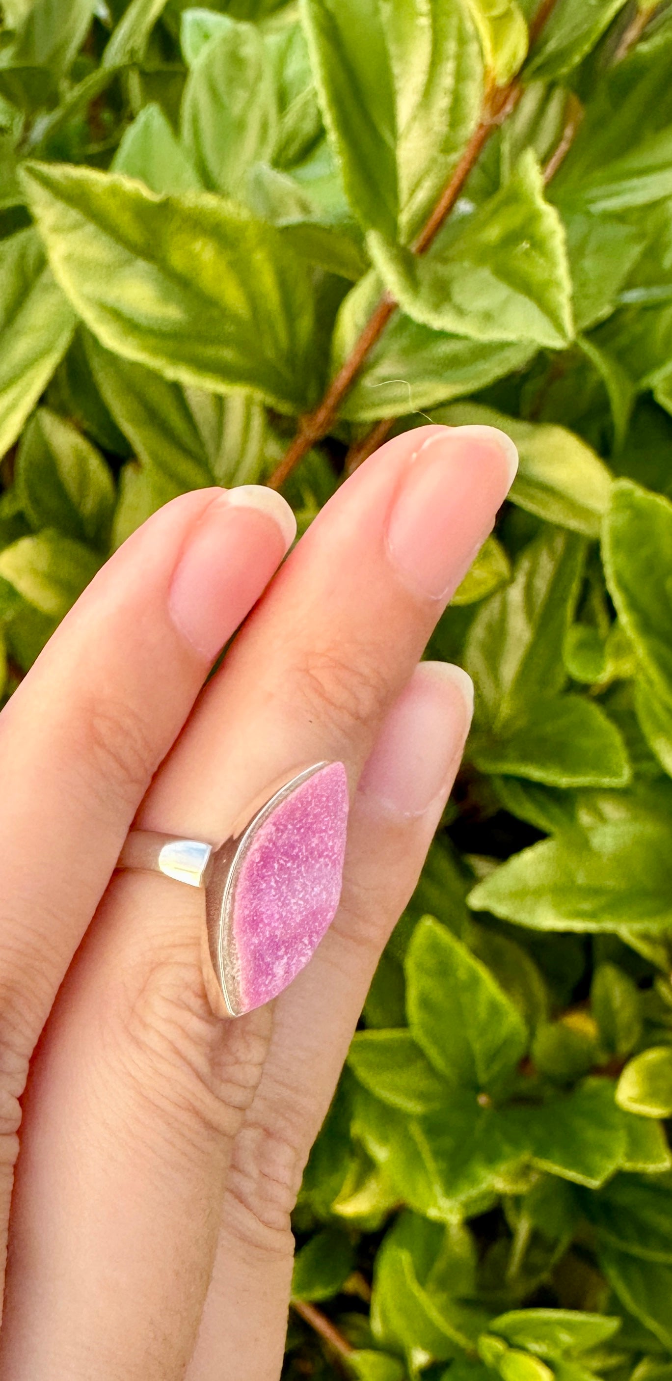 Cobaltoan Calcite Sterling Silver Ring Size 7 - Vibrant Pink Gemstone Jewelry for Love and Healing, Elegant Accessory