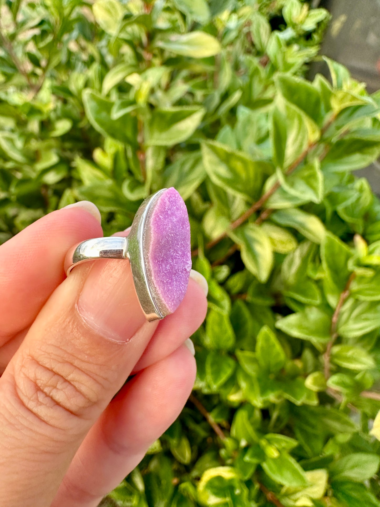 Cobaltoan Calcite Sterling Silver Ring Size 7 - Vibrant Pink Gemstone Jewelry for Love and Healing, Elegant Accessory