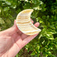 Yellow Calcite Moon Bowl, Natural Healing Crystal Decor, Spiritual Meditation, Unique Home Decor, Reiki Energy, Crystal Holder, Gift Idea