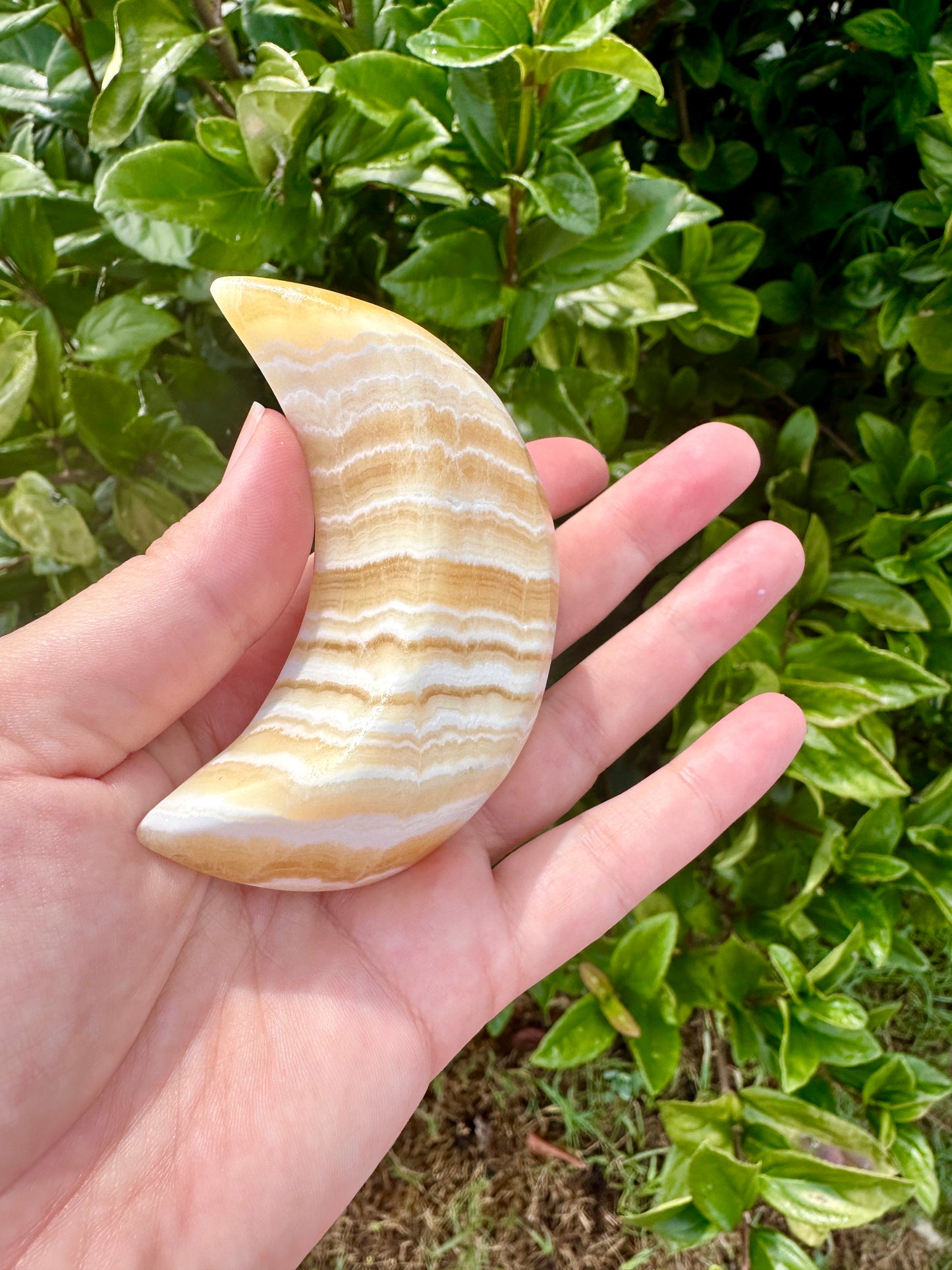 Yellow Calcite Moon Bowl, Natural Healing Crystal Decor, Spiritual Meditation, Unique Home Decor, Reiki Energy, Crystal Holder, Gift Idea