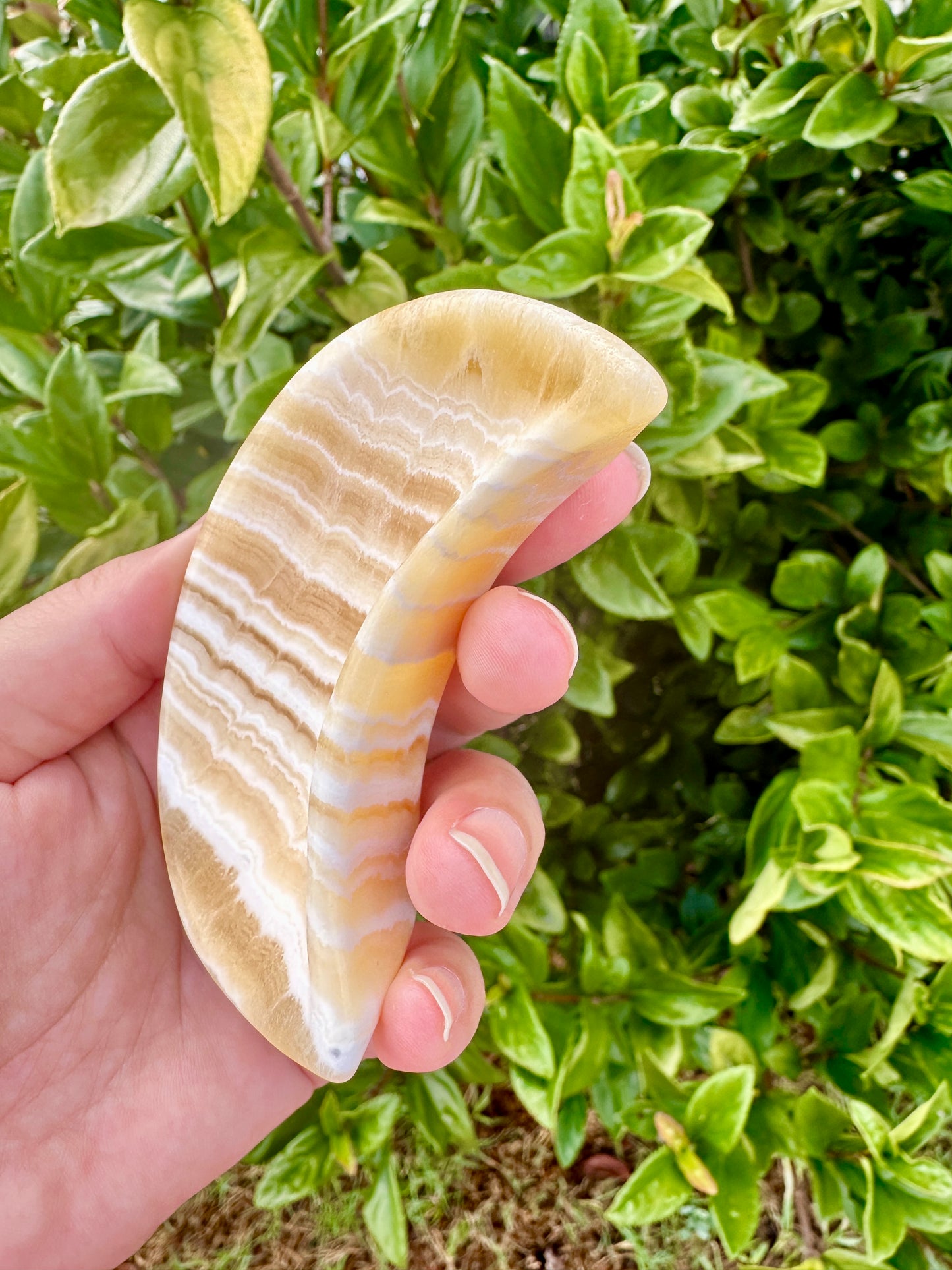 Yellow Calcite Moon Bowl, Natural Healing Crystal Decor, Spiritual Meditation, Unique Home Decor, Reiki Energy, Crystal Holder, Gift Idea