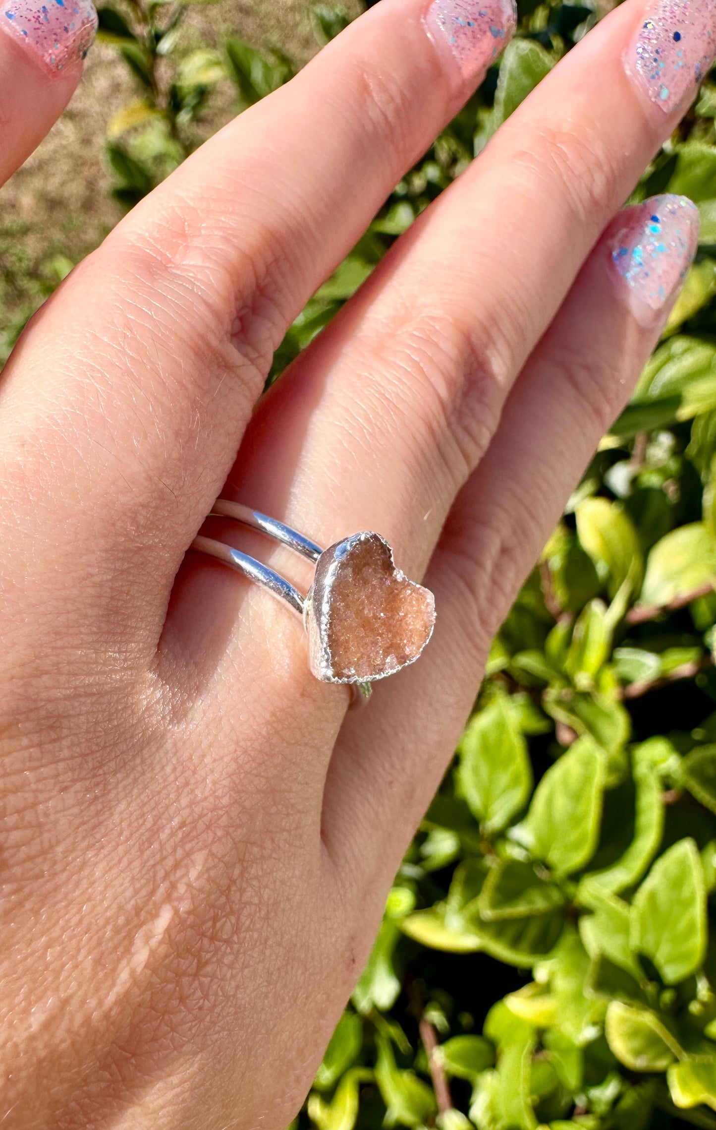 Exquisite Uruguayan Druzy Amethyst Adjustable Silver Ring, Natural Healing Stone Jewelry, Unique Gift, Purple Crystal Ring, Handcrafted Adjustable Ring