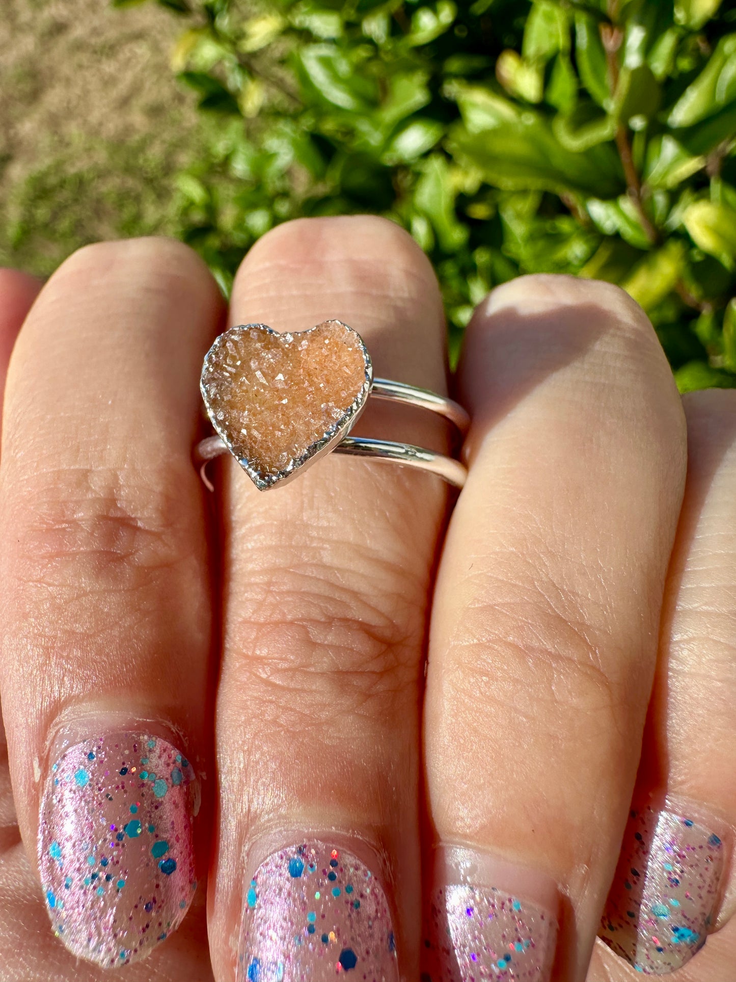 Exquisite Uruguayan Druzy Amethyst Adjustable Silver Ring, Natural Healing Stone Jewelry, Unique Gift, Purple Crystal Ring, Handcrafted Adjustable Ring