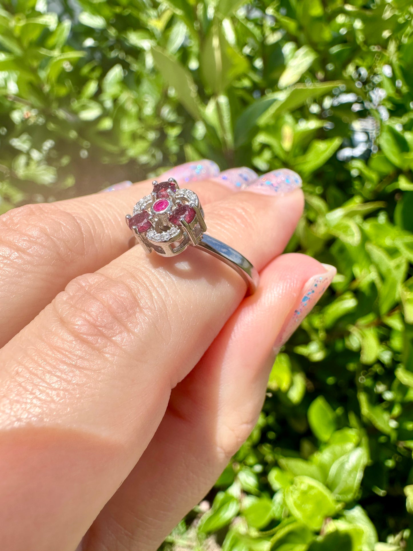 Garnet Silver Adjustable Spin Ring, Natural Healing Stone, Anxiety Relief, January Birthstone Jewelry, Unique Gift, Handcrafted Spinner Ring