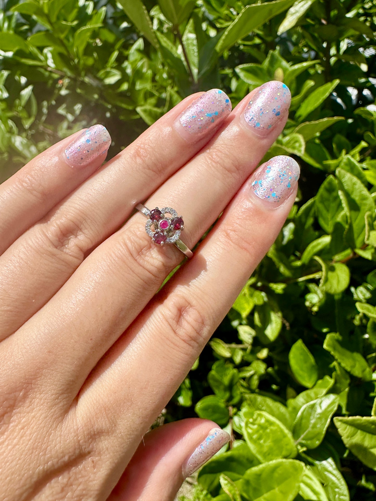 Garnet Silver Adjustable Spin Ring, Natural Healing Stone, Anxiety Relief, January Birthstone Jewelry, Unique Gift, Handcrafted Spinner Ring