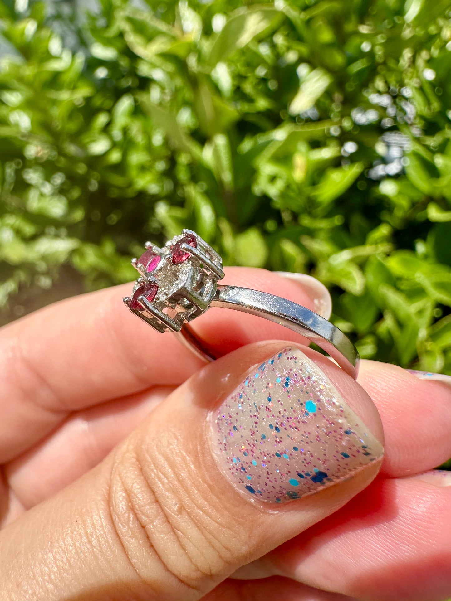 Garnet Silver Adjustable Spin Ring, Natural Healing Stone, Anxiety Relief, January Birthstone Jewelry, Unique Gift, Handcrafted Spinner Ring