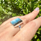 Stunning Blue Ice Glacierite Sterling Silver Ring Size 11, Unique Gemstone Jewelry, Natural Healing Stone, Handmade Gift, Elegant Blue Crystal Ring