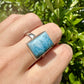 Stunning Blue Ice Glacierite Sterling Silver Ring Size 11, Unique Gemstone Jewelry, Natural Healing Stone, Handmade Gift, Elegant Blue Crystal Ring