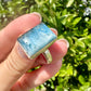 Stunning Blue Ice Glacierite Sterling Silver Ring Size 11, Unique Gemstone Jewelry, Natural Healing Stone, Handmade Gift, Elegant Blue Crystal Ring