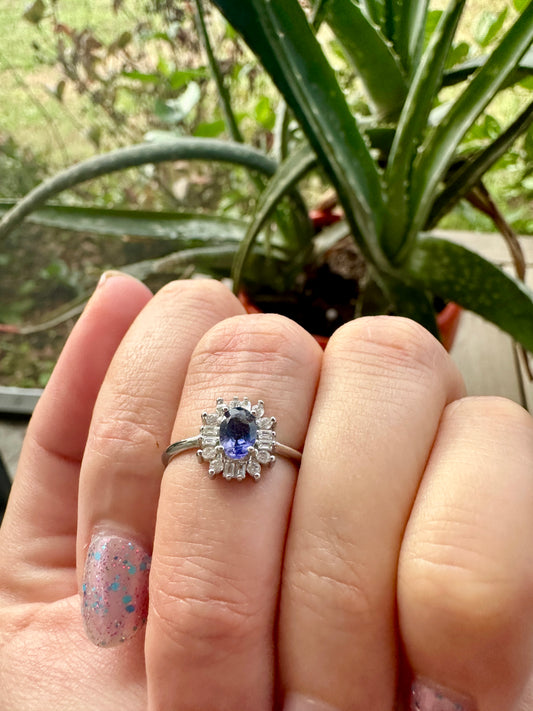 Sterling Silver Tanzanite Adjustable Ring - December Birthstone Jewelry - Adjustable Gemstone Ring for Women - Unique Gift for Her