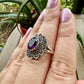 Sterling Silver Amethyst Size 8 Ring - February Birthstone Jewelry - Purple Gemstone Ring for Women - Perfect Gift for Her