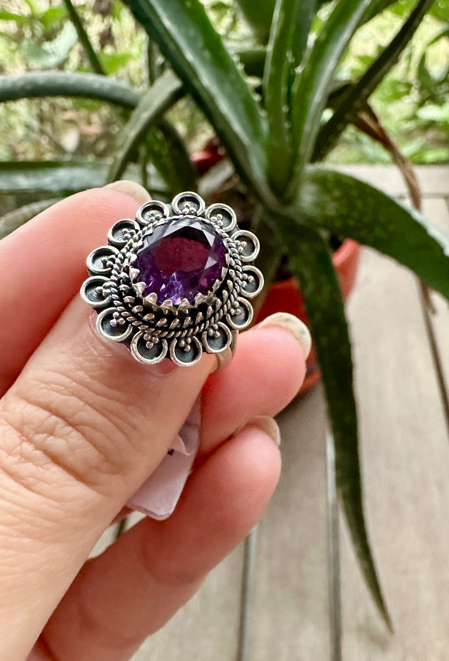 Sterling Silver Amethyst Size 8 Ring - February Birthstone Jewelry - Purple Gemstone Ring for Women - Perfect Gift for Her