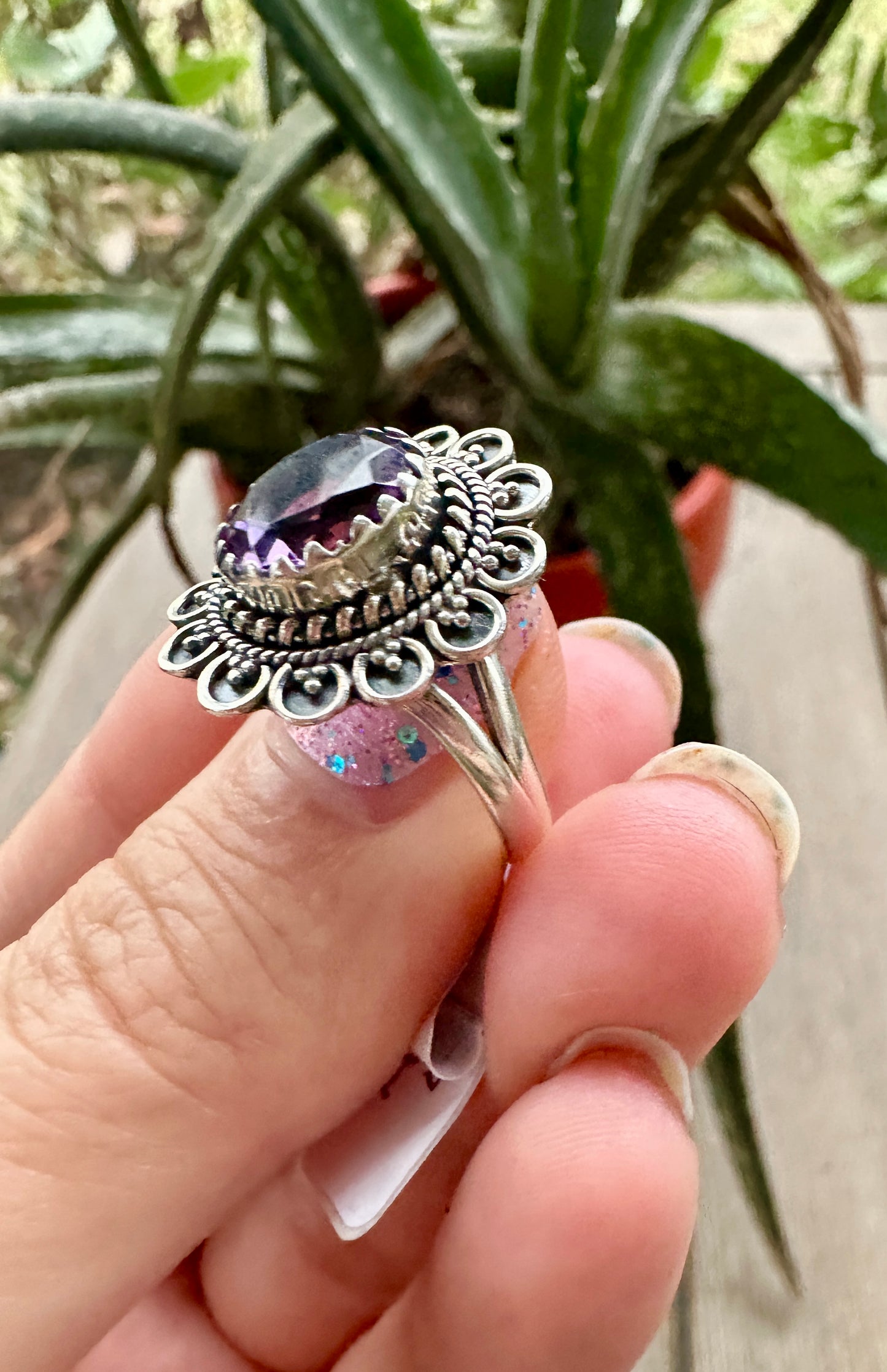 Sterling Silver Amethyst Size 8 Ring - February Birthstone Jewelry - Purple Gemstone Ring for Women - Perfect Gift for Her