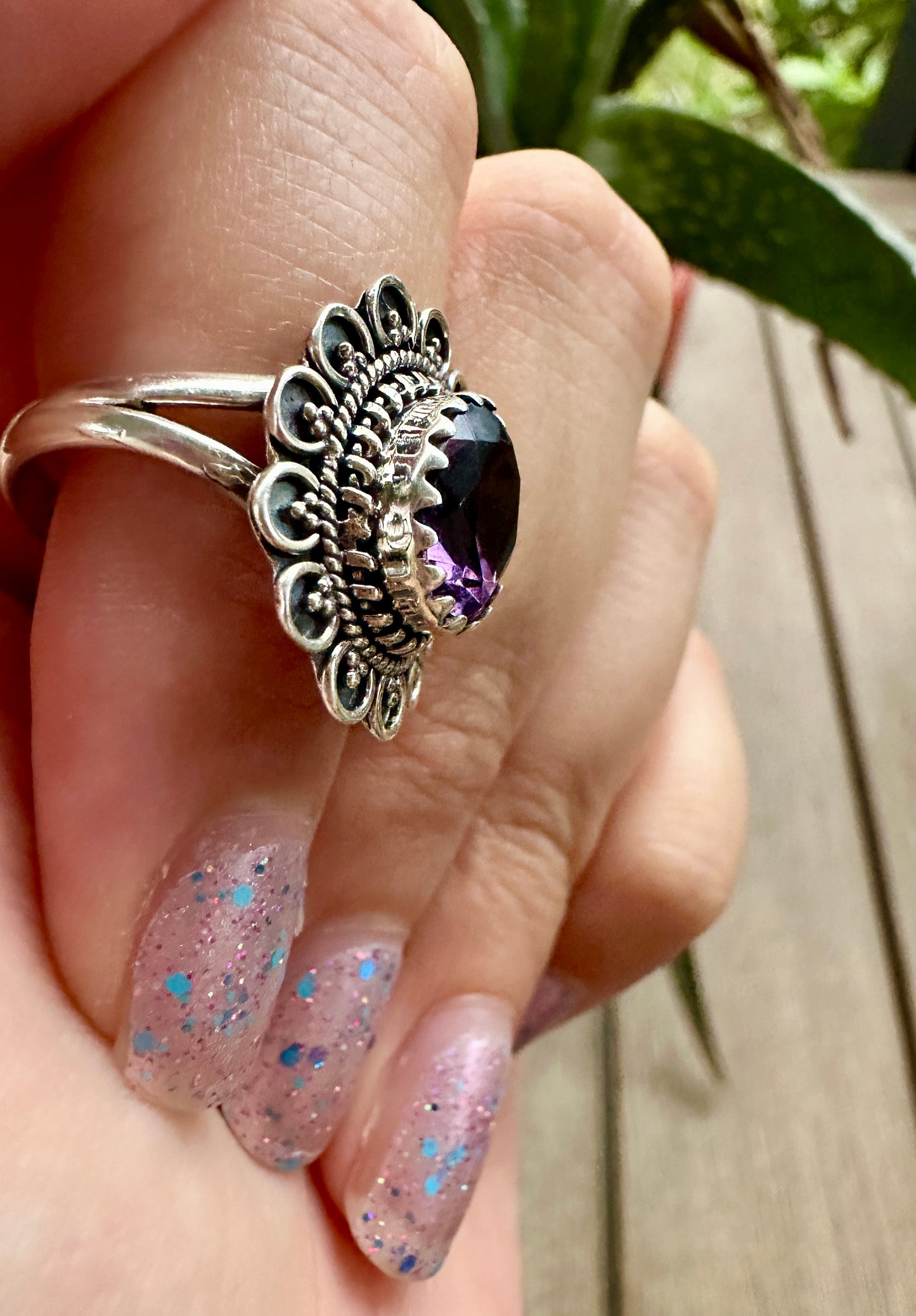 Sterling Silver Amethyst Size 8 Ring - February Birthstone Jewelry - Purple Gemstone Ring for Women - Perfect Gift for Her