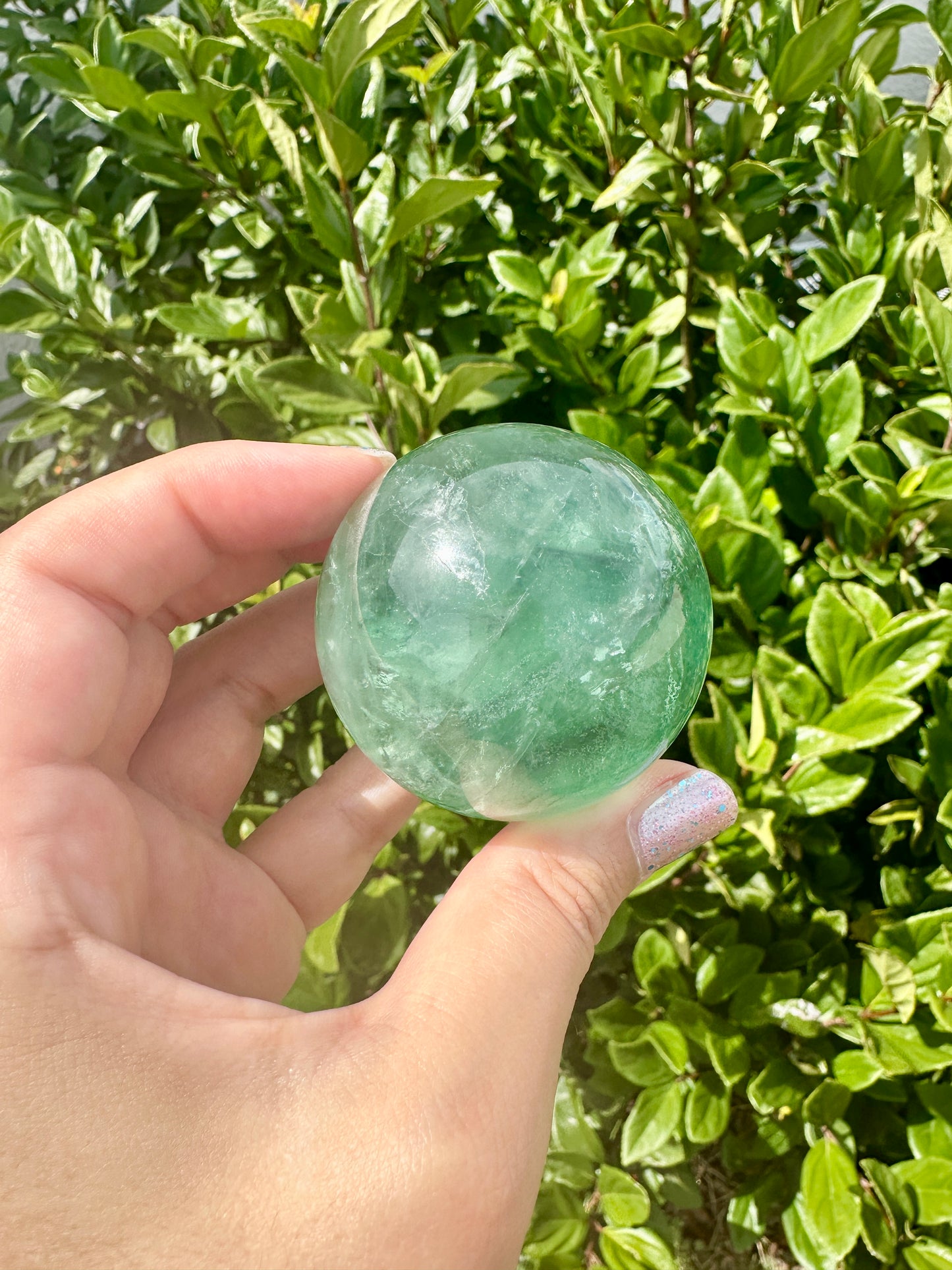 Green Fluorite Sphere - Natural Crystal Healing Stone - Unique Home Decor Piece - Perfect Gift for Crystal Collectors and Enthusiasts