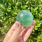 Green Fluorite Sphere - Natural Crystal Healing Stone - Unique Home Decor Piece - Perfect Gift for Crystal Collectors and Enthusiasts