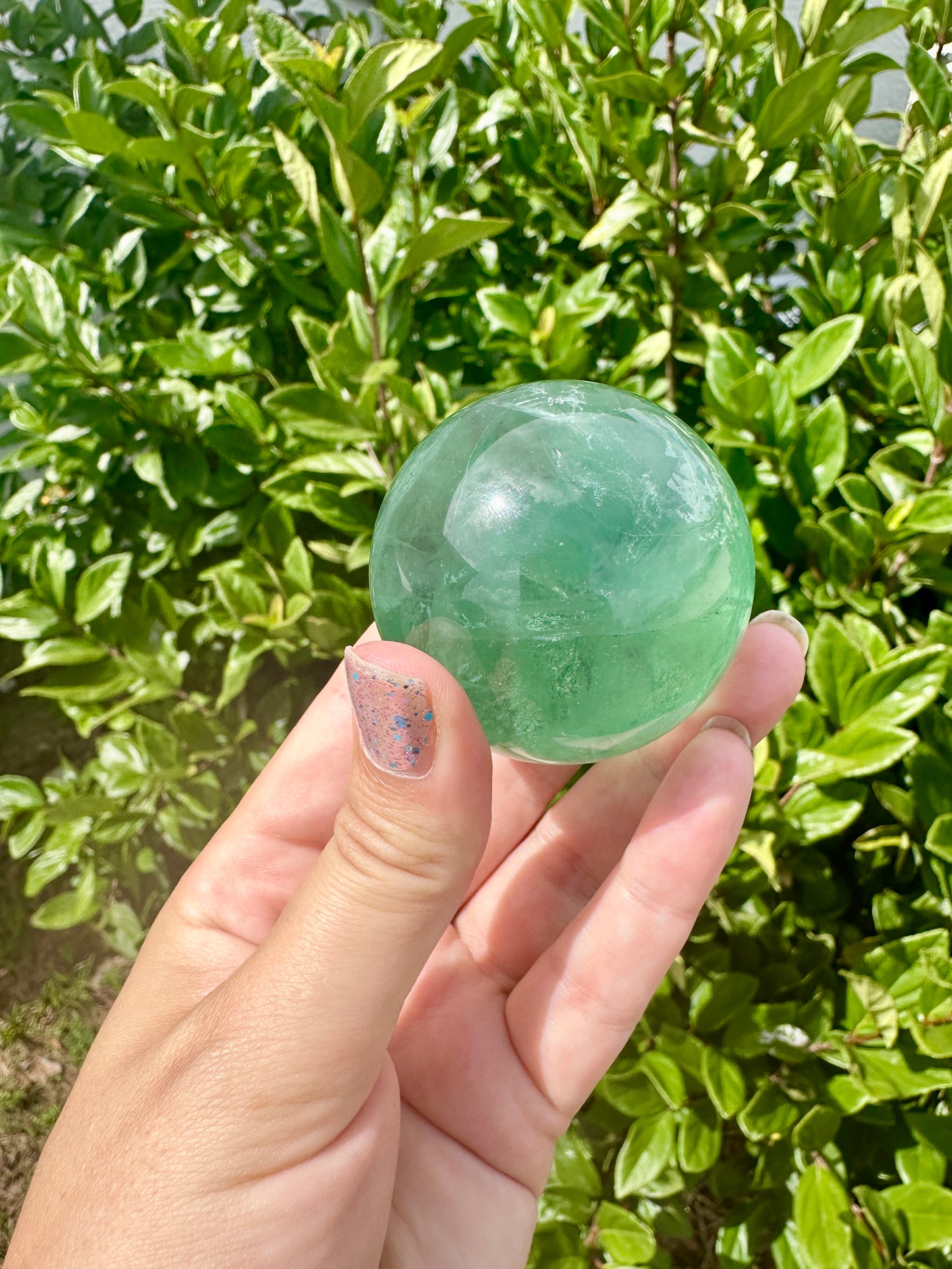 Green Fluorite Sphere - Natural Crystal Healing Stone - Unique Home Decor Piece - Perfect Gift for Crystal Collectors and Enthusiasts