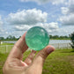 Green Fluorite Sphere - Natural Crystal Healing Stone - Unique Home Decor Piece - Perfect Gift for Crystal Collectors and Enthusiasts