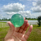 Green Fluorite Sphere - Natural Crystal Healing Stone - Unique Home Decor Piece - Perfect Gift for Crystal Collectors and Enthusiasts