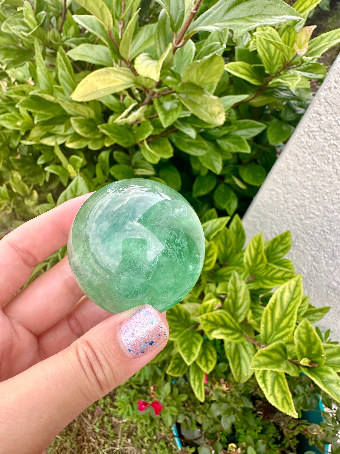 Green Fluorite Sphere - Natural Crystal Healing Stone - Unique Home Decor Piece - Perfect Gift for Crystal Collectors and Enthusiasts