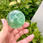 Green Fluorite Sphere - Natural Crystal Healing Stone - Unique Home Decor Piece - Perfect Gift for Crystal Collectors and Enthusiasts