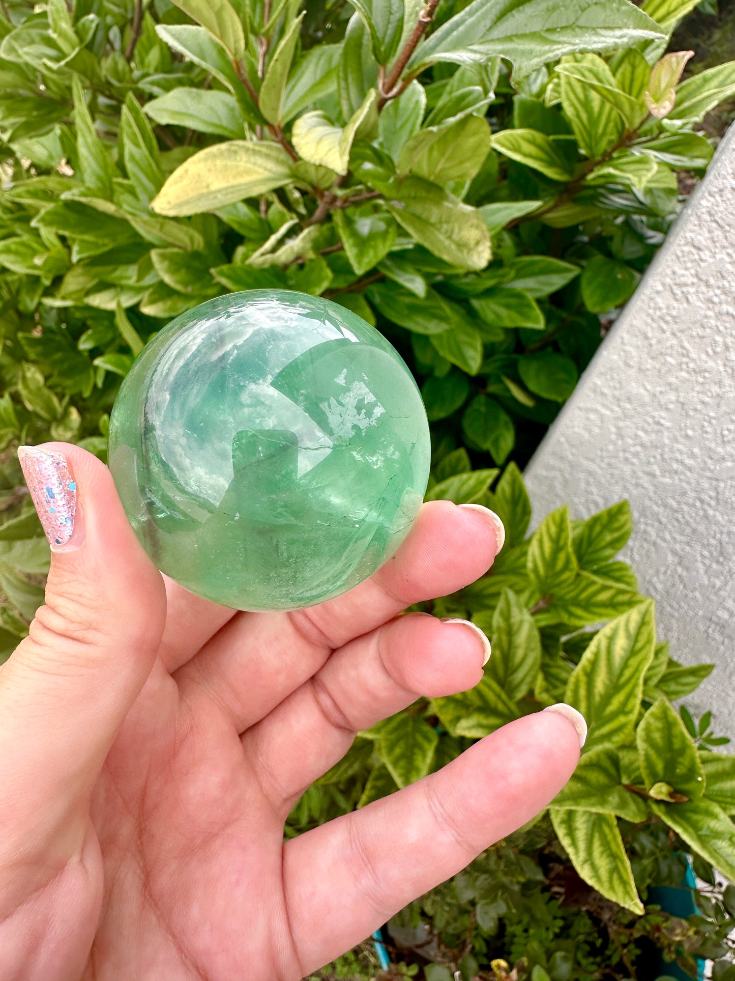 Green Fluorite Sphere - Natural Crystal Healing Stone - Unique Home Decor Piece - Perfect Gift for Crystal Collectors and Enthusiasts