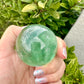 Green Fluorite Sphere - Natural Crystal Healing Stone - Unique Home Decor Piece - Perfect Gift for Crystal Collectors and Enthusiasts