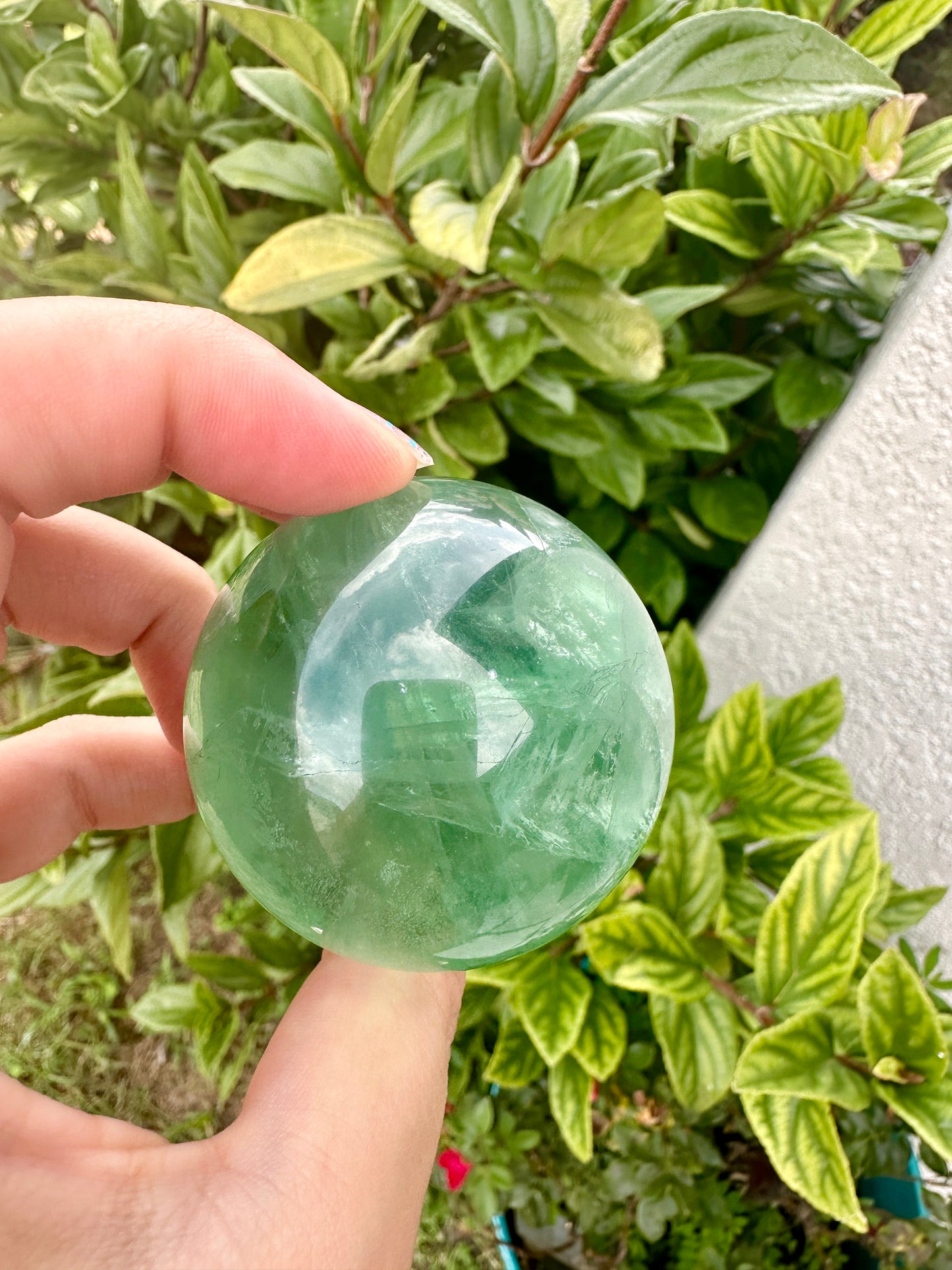 Green Fluorite Sphere - Natural Crystal Healing Stone - Unique Home Decor Piece - Perfect Gift for Crystal Collectors and Enthusiasts