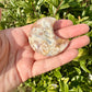 Flower Agate Moon Carving, Unique Crystal Decor, Natural Healing Stone, Boho Home Decor, Spiritual Gift, Meditation Aid