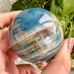 Lemurian Aquatine Calcite Sphere| Blue Onyx Sphere  | Sphere - 62.4mm