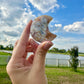 Flower Agate Moon Carving, Unique Crystal Decor, Natural Healing Stone, Boho Home Decor, Spiritual Gift, Meditation Aid