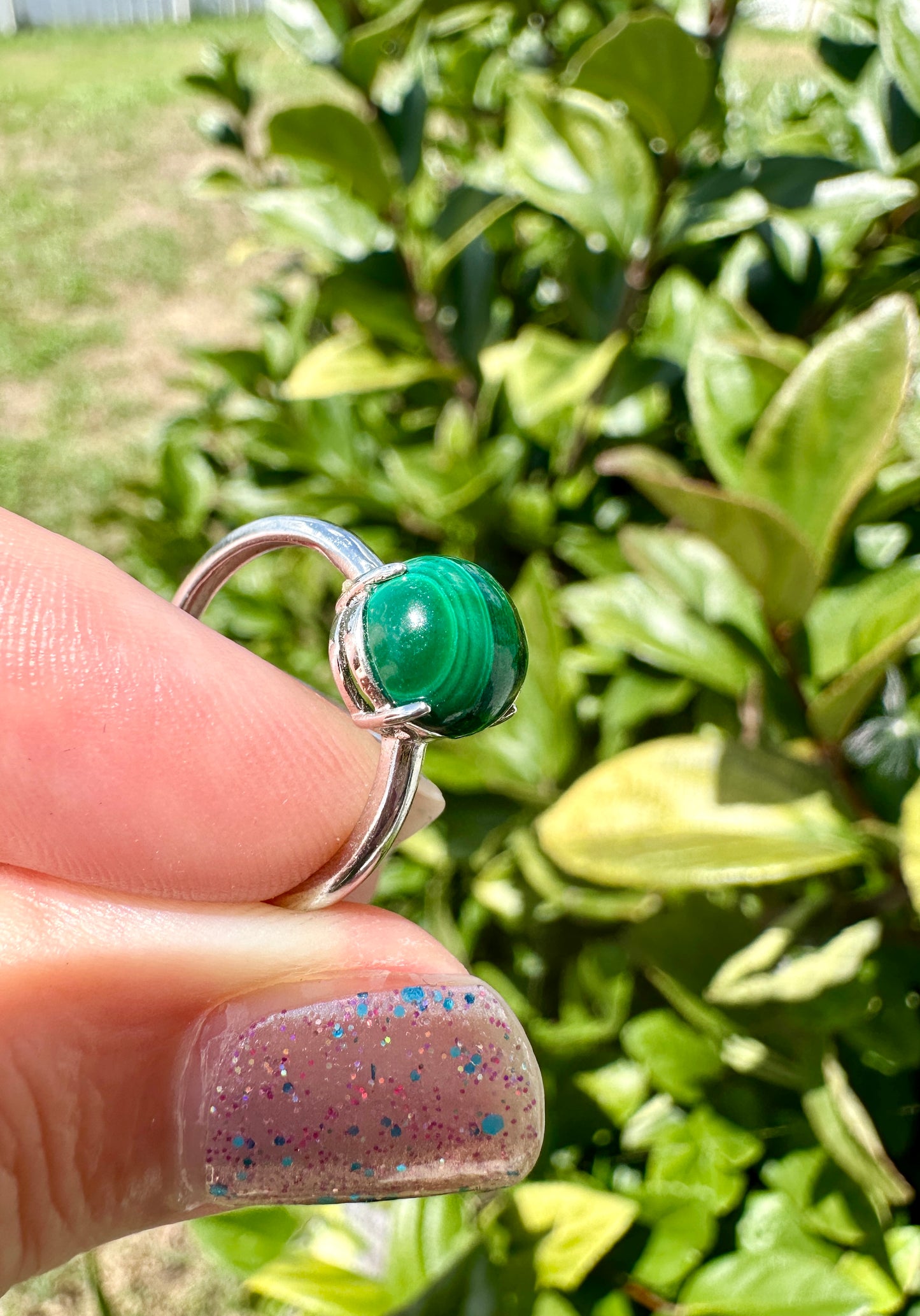 Elegant Malachite  Adjustable Ring – Unique Green Gemstone Jewelry for Women – Hypoallergenic and Durable – Perfect Gift Idea