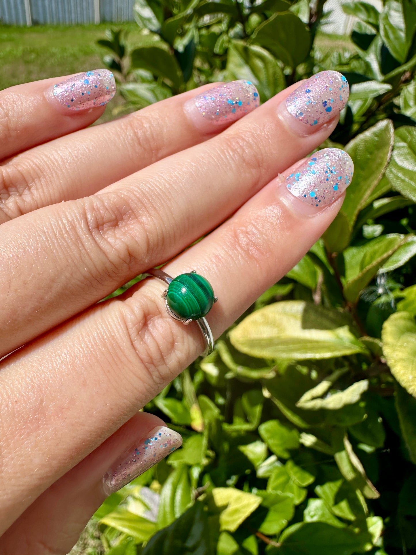 Elegant Malachite  Adjustable Ring – Unique Green Gemstone Jewelry for Women – Hypoallergenic and Durable – Perfect Gift Idea