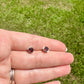 Sterling Silver Garnet Stud Earrings - Elegant  Jewelry with Vibrant Garnet Gemstone for Timeless Beauty and Charm
