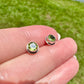 Peridot Sterling Silver Stud Earrings, August Birthstone Jewelry, Green Gemstone Ring,  Minimalist Design, Fine Jewelry