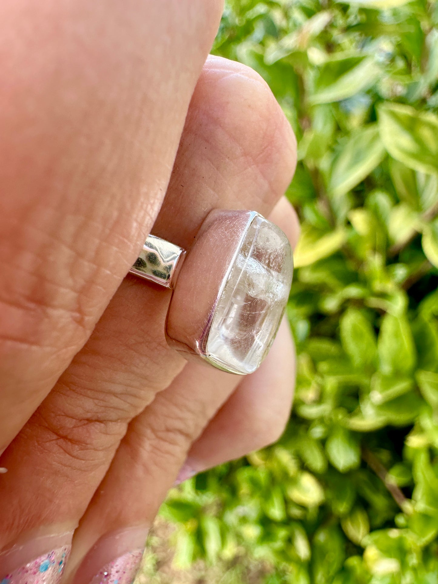 Clear Quartz Sterling Silver Ring – Size 6.25 – Elegant Gemstone Jewelry for Women