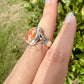 Sterling Silver Fire Opal Ring Size 8.25, Unique Gemstone Jewelry, October Birthstone, Gift for Her, Elegant Fire Opal Ring