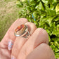 Sterling Silver Fire Opal Ring Size 8.25, Unique Gemstone Jewelry, October Birthstone, Gift for Her, Elegant Fire Opal Ring