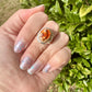 Sterling Silver Fire Opal Ring Size 8.25, Unique Gemstone Jewelry, October Birthstone, Gift for Her, Elegant Fire Opal Ring