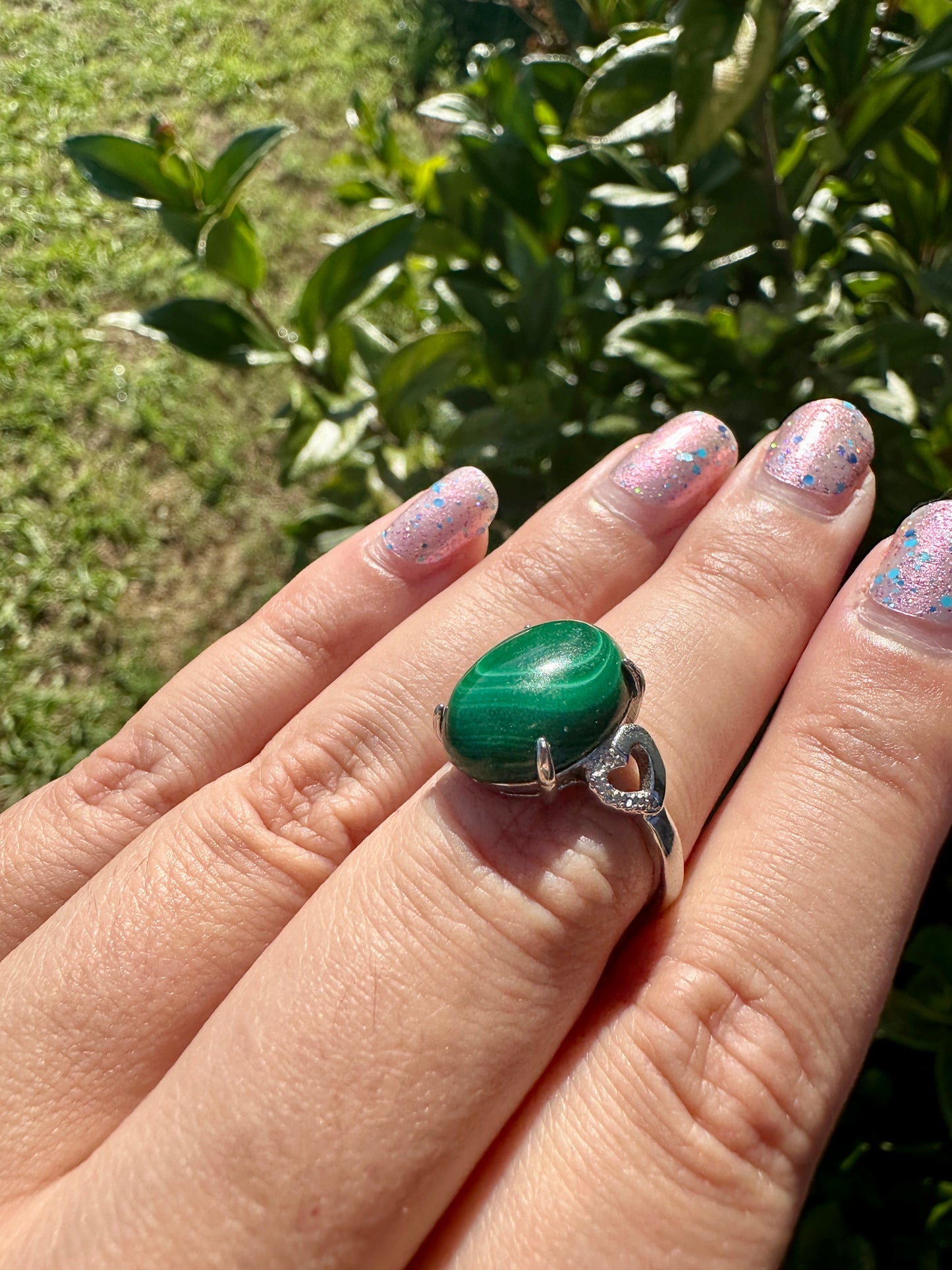 Elegant Malachite  Adjustable Ring – Unique Green Gemstone Jewelry for Women –  Durable – Perfect Gift Idea