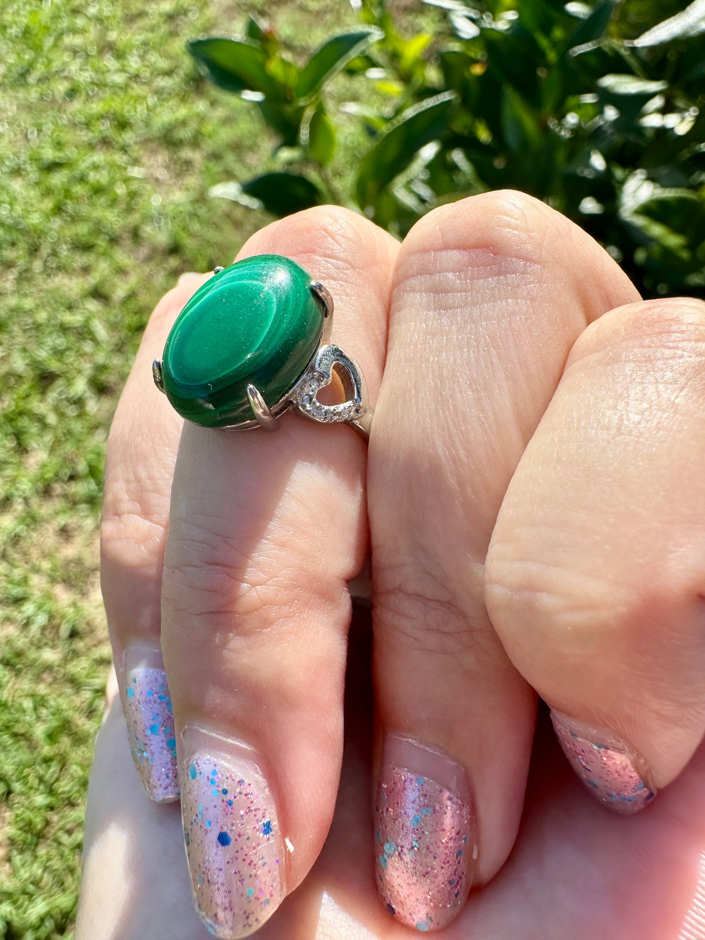 Elegant Malachite  Adjustable Ring – Unique Green Gemstone Jewelry for Women –  Durable – Perfect Gift Idea