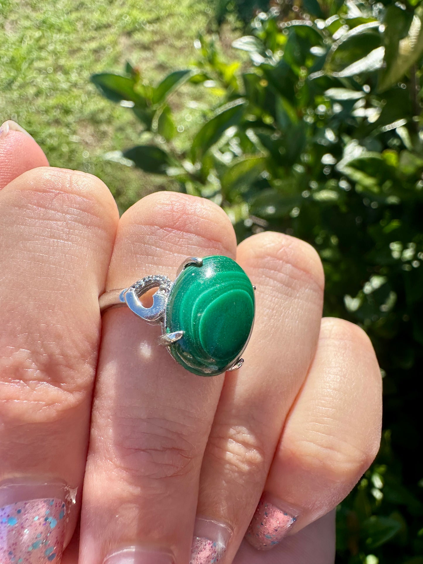 Elegant Malachite  Adjustable Ring – Unique Green Gemstone Jewelry for Women –  Durable – Perfect Gift Idea