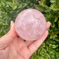 Rose Quartz Sphere – 62.9mm – Natural Healing Crystal Ball – Unique Gemstone Decor – Perfect for Meditation and Home Decor