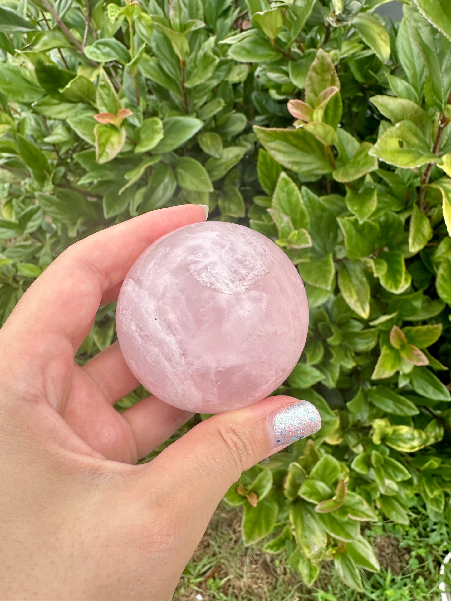 Rose Quartz Sphere – 62.9mm – Natural Healing Crystal Ball – Unique Gemstone Decor – Perfect for Meditation and Home Decor