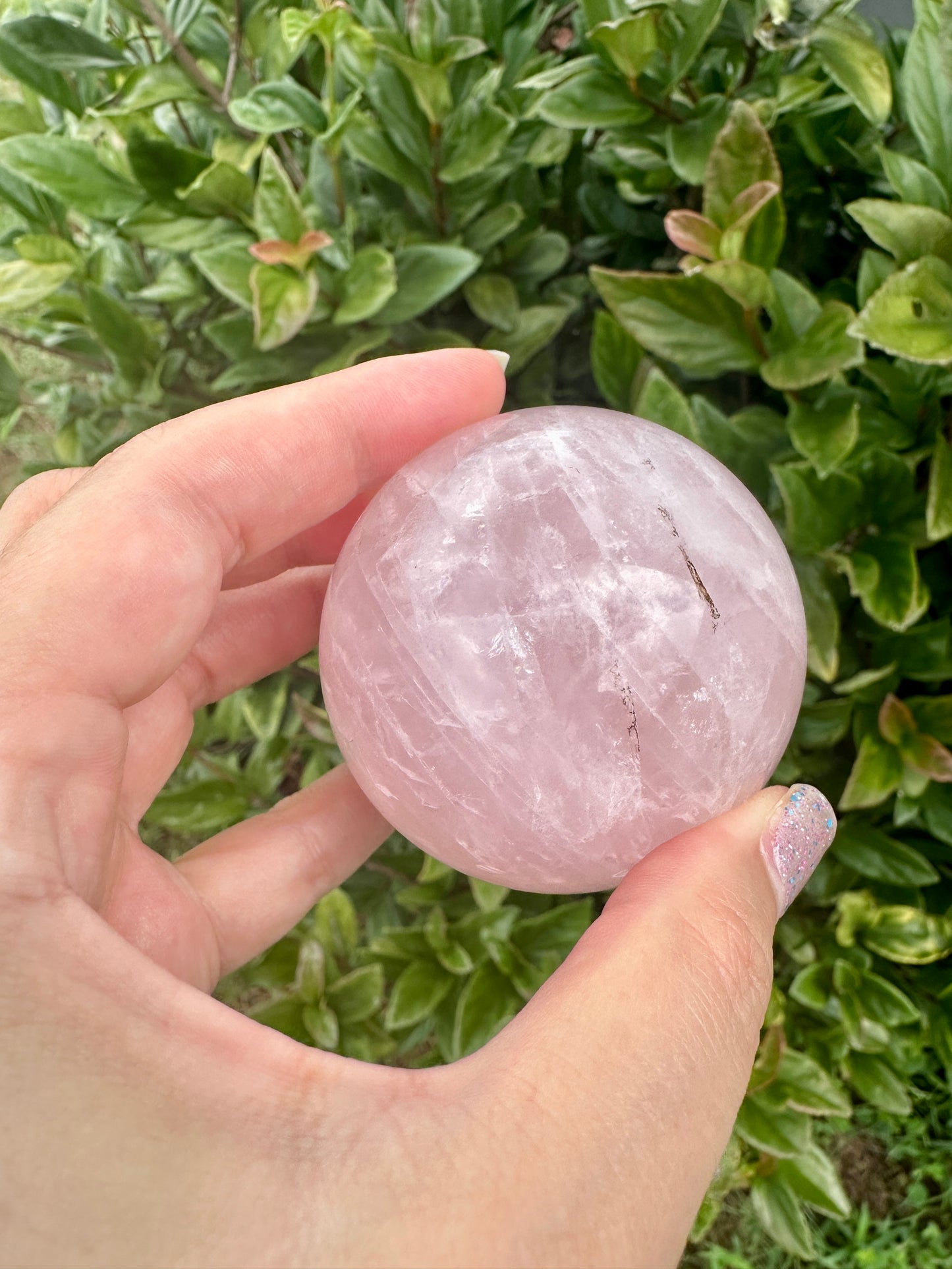 Rose Quartz Sphere – 62.9mm – Natural Healing Crystal Ball – Unique Gemstone Decor – Perfect for Meditation and Home Decor