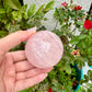 Rose Quartz Sphere – 62.9mm – Natural Healing Crystal Ball – Unique Gemstone Decor – Perfect for Meditation and Home Decor