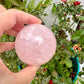 Rose Quartz Sphere – 62.9mm – Natural Healing Crystal Ball – Unique Gemstone Decor – Perfect for Meditation and Home Decor