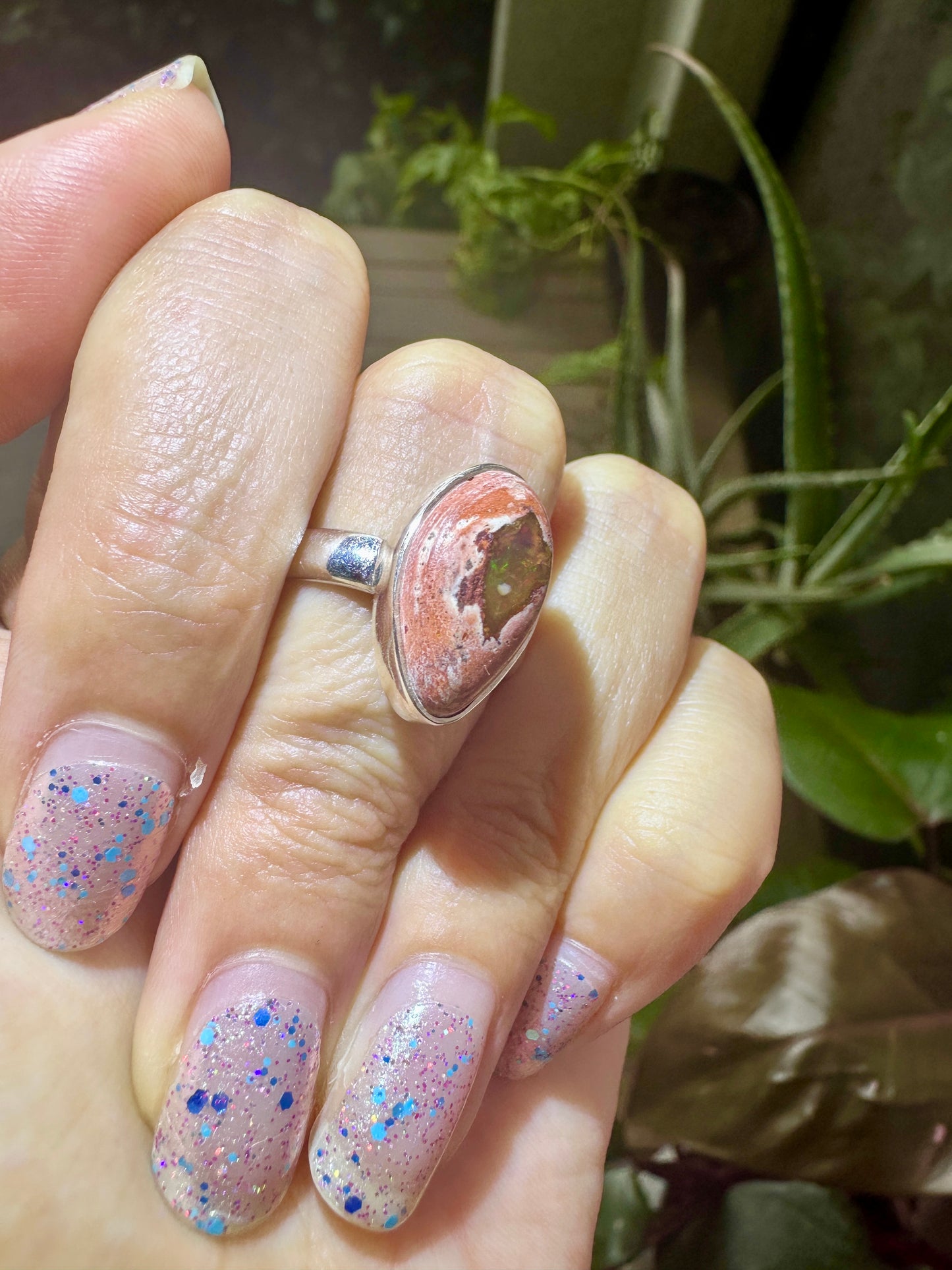 Sterling Silver Fire Opal Ring Size 8.5, Unique Gemstone Jewelry, October Birthstone, Gift for Her, Elegant Fire Opal Ring