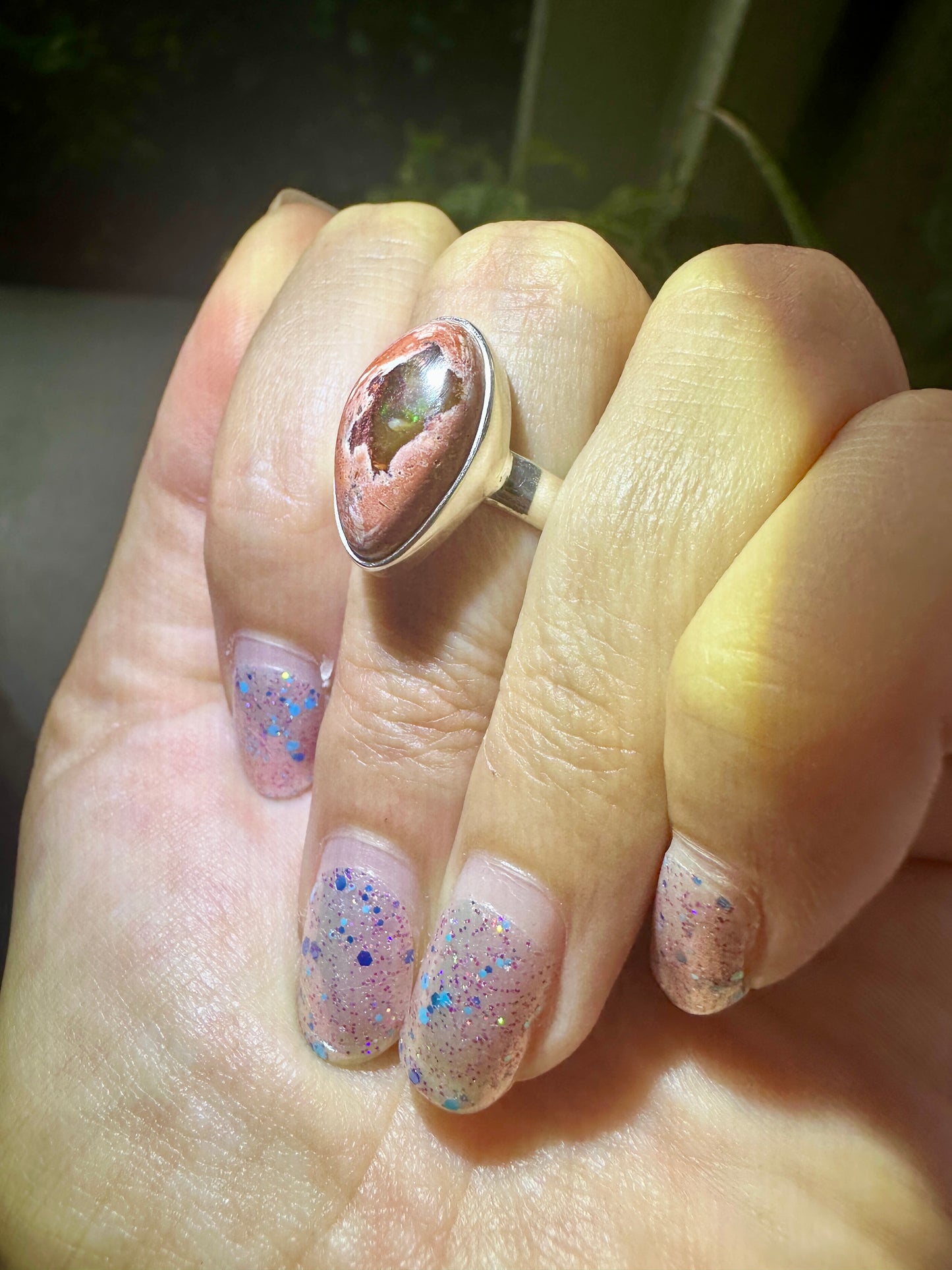 Sterling Silver Fire Opal Ring Size 8.5, Unique Gemstone Jewelry, October Birthstone, Gift for Her, Elegant Fire Opal Ring